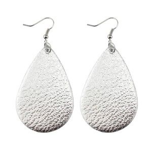 Silver Shiny Tear Drop Earrings not double sided